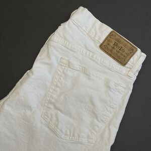 Polo Ralph Lauren Varick Slim Straight Jeans Mens 36x30 White Denim Stretch